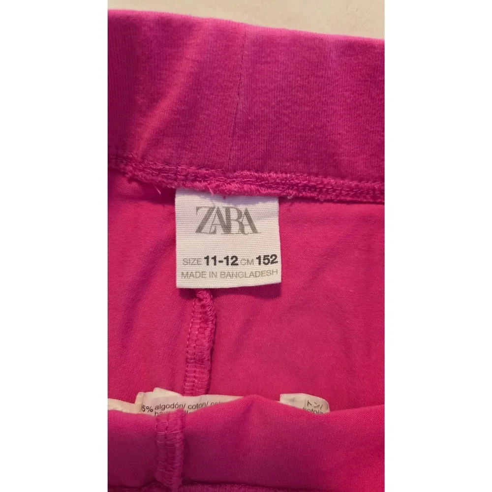 Zara Girls 11–12‎ Hot Pink Cotton Biker Shorts Stretch Waist Spring